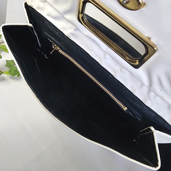 Vintage White One Snap Clutch Purse Bag - Picture 4 of 8